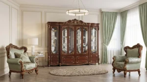 Витрина Батичелла, 6 створок, орех, Fortuna Home