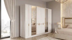 Шкаф Стиль, 6-ств., белый с золотом, Fortuna Home купить в Луганске в мебельном магазине Центр Мебели