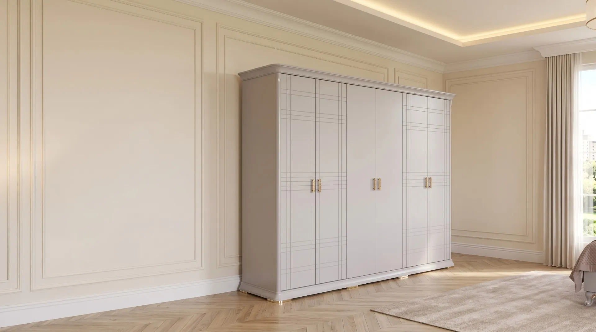 Шкаф Нэнси, 6-ств., серый платинум, Fortuna Home