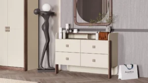 Комод с зеркалом Мирантэ, сатин / орех шоколад, Fortuna Home