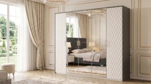 Шкаф Грация, 5-ств., графит / крем, Fortuna Home
